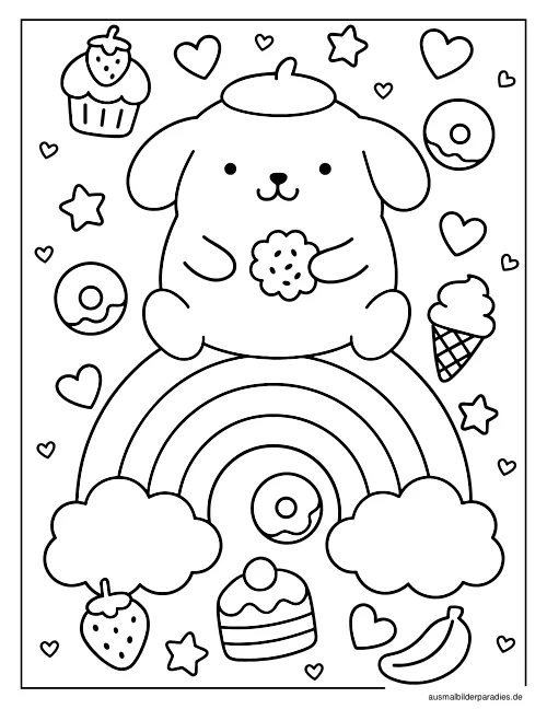 Pompompurin Ausmalbild 22 - kostenlos zum Ausdrucken