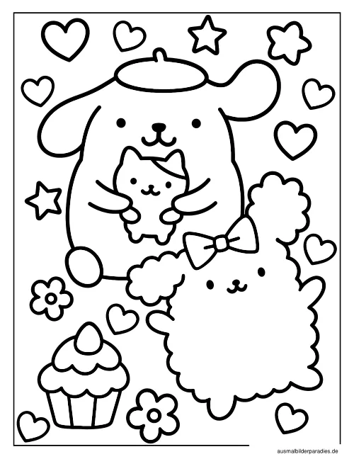 Pompompurin Ausmalbild 26 - kostenlos zum Ausdrucken