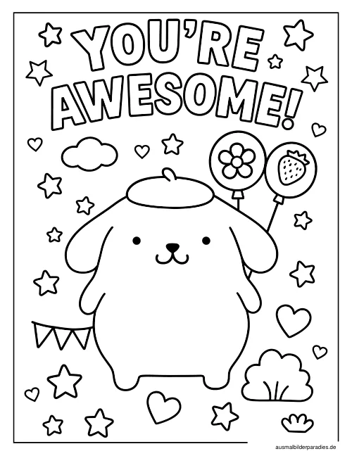 Pompompurin Ausmalbild 30 - kostenlos zum Ausdrucken
