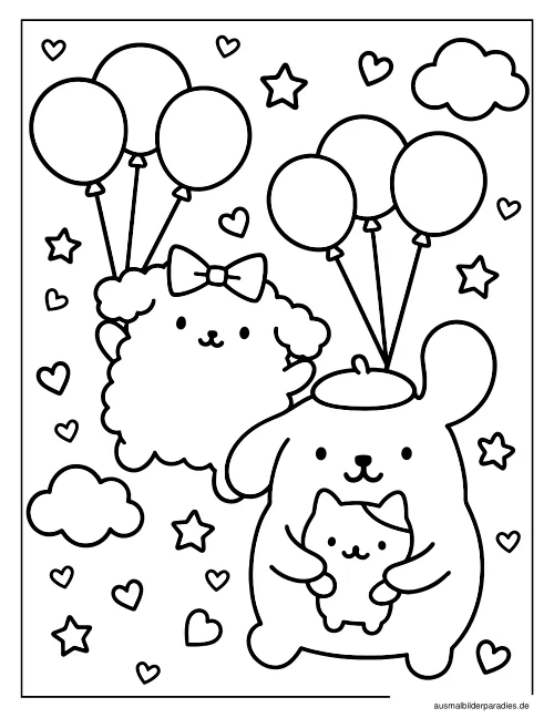 Pompompurin Ausmalbild 4 - kostenlos zum Ausdrucken