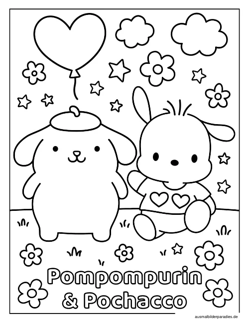 Pompompurin Ausmalbild 7 - kostenlos zum Ausdrucken