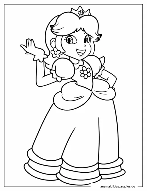 Prinzessin Daisy Ausmalbild 10 - kostenlos zum Ausdrucken