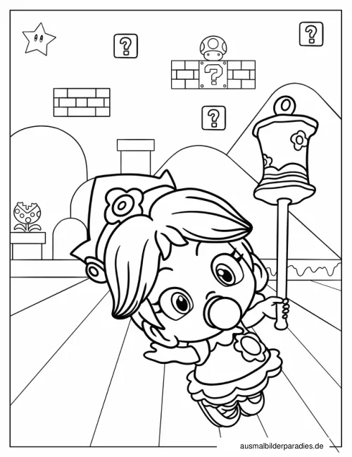 Prinzessin Daisy Ausmalbild 12 - kostenlos zum Ausdrucken