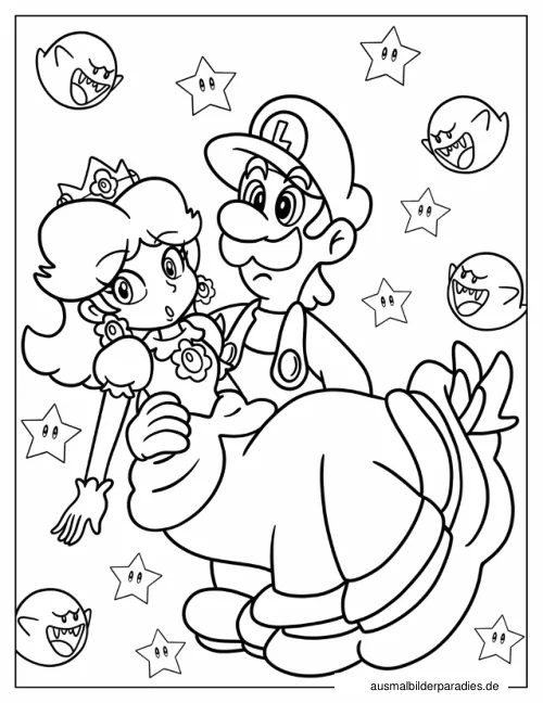 Prinzessin Daisy Ausmalbild 14 - kostenlos zum Ausdrucken