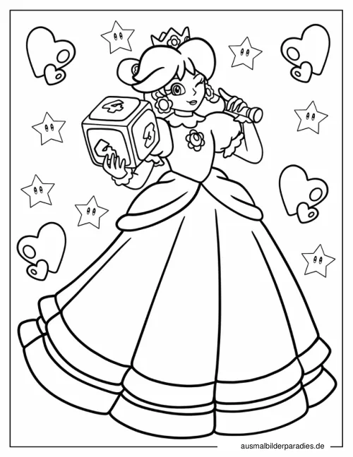Prinzessin Daisy Ausmalbild 15 - kostenlos zum Ausdrucken