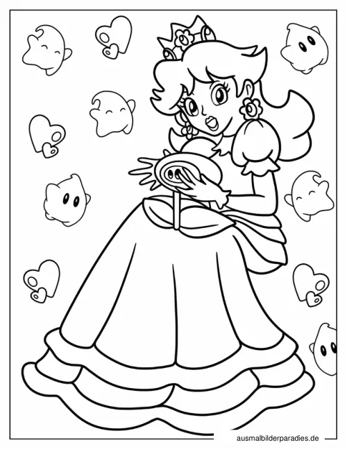 Prinzessin Daisy Ausmalbild 18 - kostenlos zum Ausdrucken