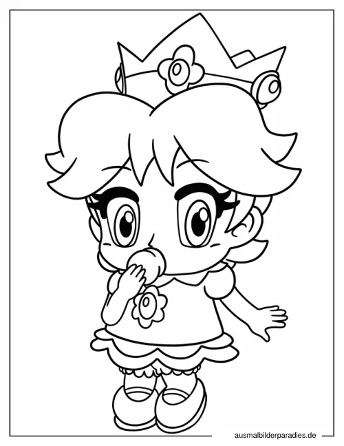Prinzessin Daisy Ausmalbild 2 - kostenlos zum Ausdrucken