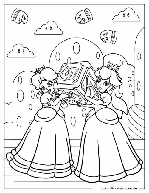 Prinzessin Daisy Ausmalbild 20 - kostenlos zum Ausdrucken