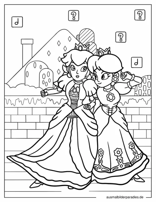 Prinzessin Daisy Ausmalbild 21 - kostenlos zum Ausdrucken