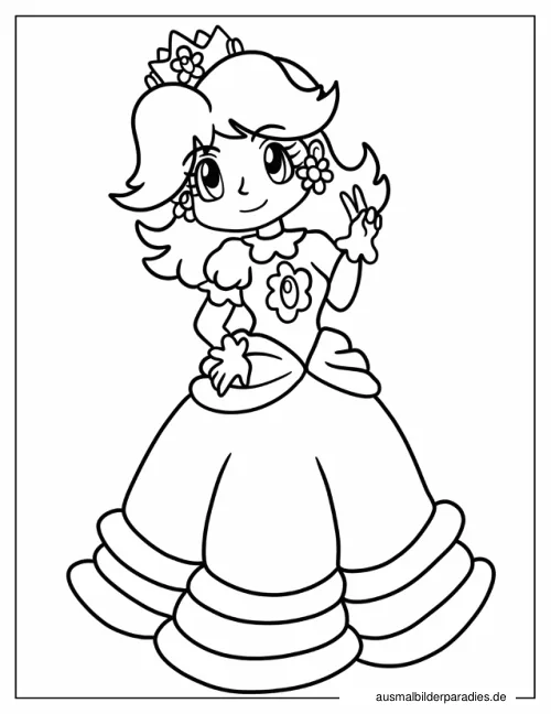 Prinzessin Daisy Ausmalbild 22 - kostenlos zum Ausdrucken