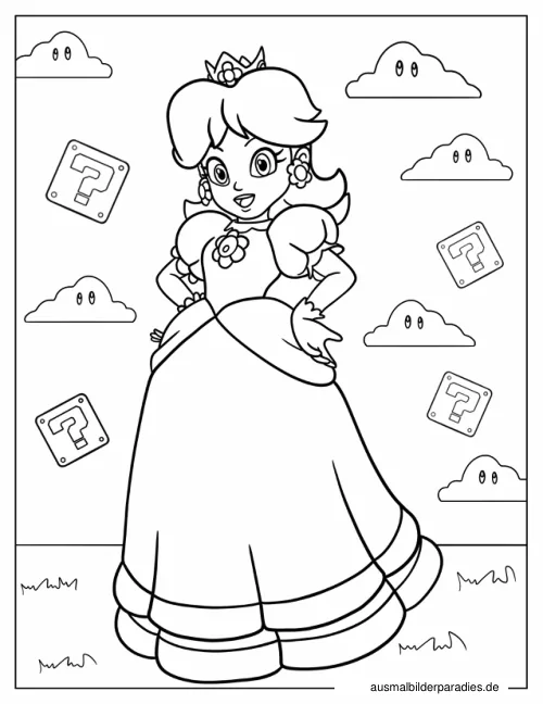 Prinzessin Daisy Ausmalbild 23 - kostenlos zum Ausdrucken