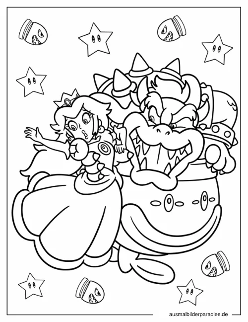 Prinzessin Daisy Ausmalbild 3 - kostenlos zum Ausdrucken