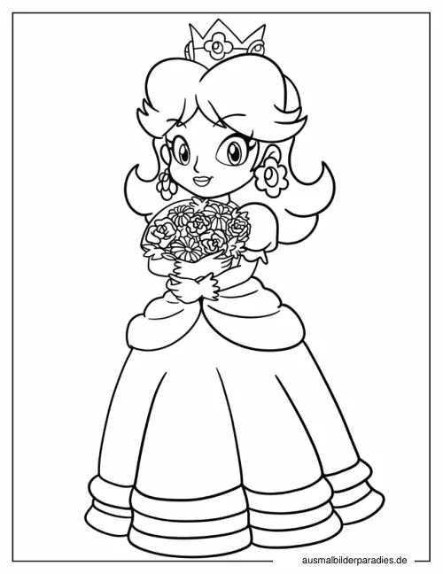 Prinzessin Daisy Ausmalbild 4 - kostenlos zum Ausdrucken
