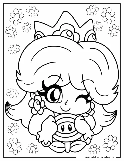 Prinzessin Daisy Ausmalbild 6 - kostenlos zum Ausdrucken