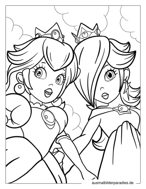 Prinzessin Peach Ausmalbild 10 als Gratis-PDF Prinzessin Peach Ausmalbild 10 - kostenlos zum Ausdrucken