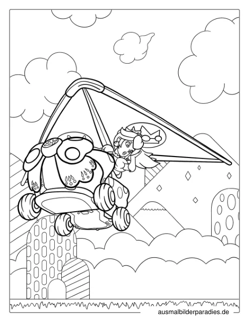 Prinzessin Peach Ausmalbild 13 als Gratis-PDF Prinzessin Peach Ausmalbild 13 - kostenlos zum Ausdrucken