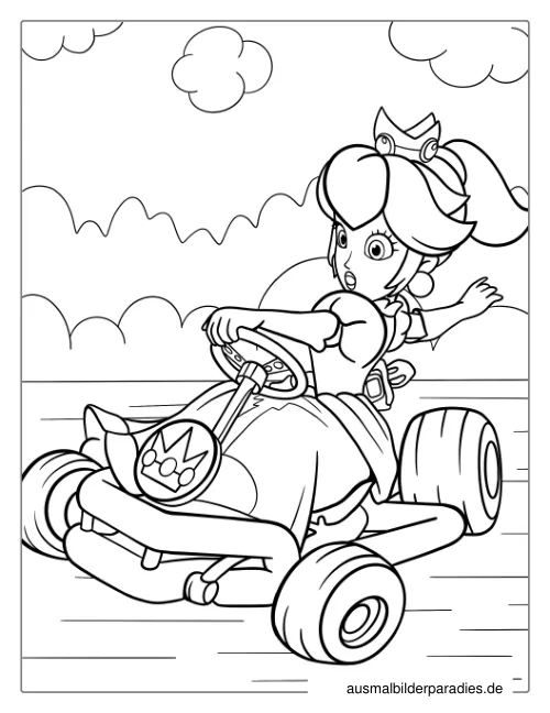 Prinzessin Peach Ausmalbild 14 als Gratis-PDF Prinzessin Peach Ausmalbild 14 - kostenlos zum Ausdrucken