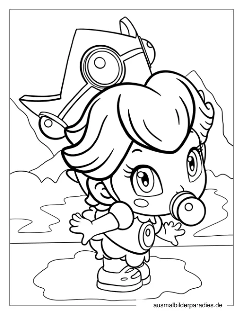 Prinzessin Peach Ausmalbild 15 als Gratis-PDF Prinzessin Peach Ausmalbild 15 - kostenlos zum Ausdrucken