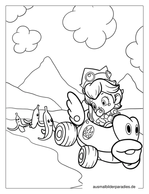 Prinzessin Peach Ausmalbild 16 als Gratis-PDF Prinzessin Peach Ausmalbild 16 - kostenlos zum Ausdrucken