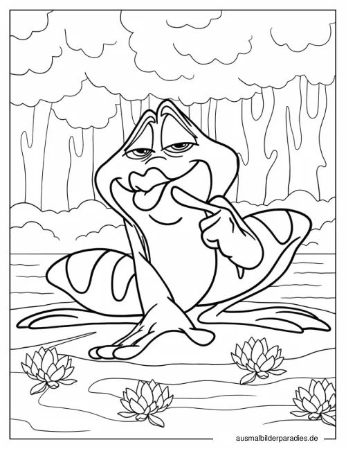 Prinzessin und der Frosch Ausmalbild 10 - kostenlos zum Ausdrucken
