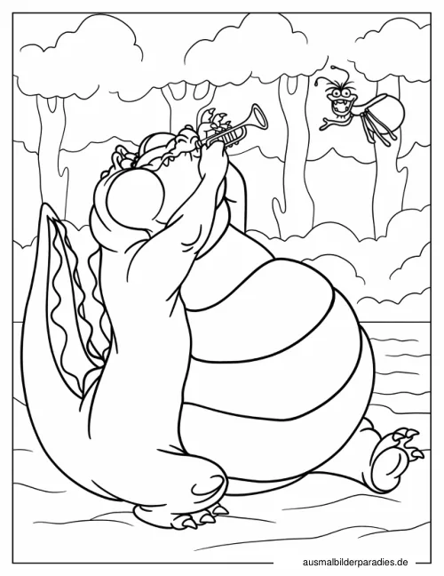 Prinzessin und der Frosch Ausmalbild 12 - kostenlos zum Ausdrucken