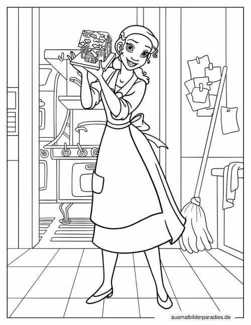 Prinzessin und der Frosch Ausmalbild 20 - kostenlos zum Ausdrucken