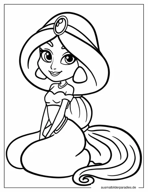 Prinzessin Ausmalbild 11 - kostenlos zum Ausdrucken