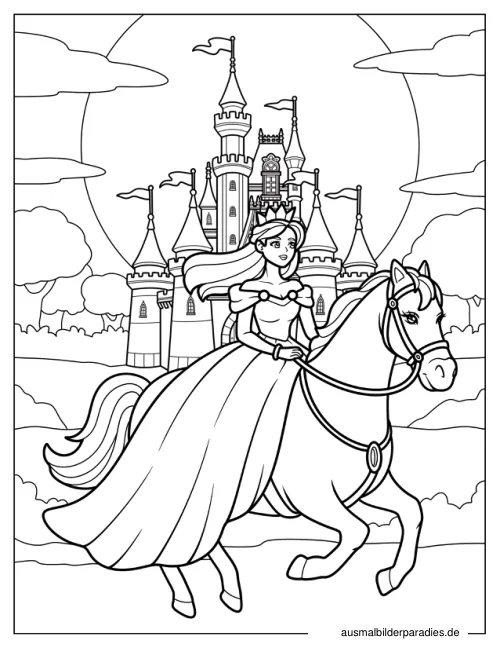 Prinzessin Ausmalbild 13 - kostenlos zum Ausdrucken