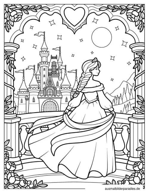 Prinzessin Ausmalbild 14 - kostenlos zum Ausdrucken