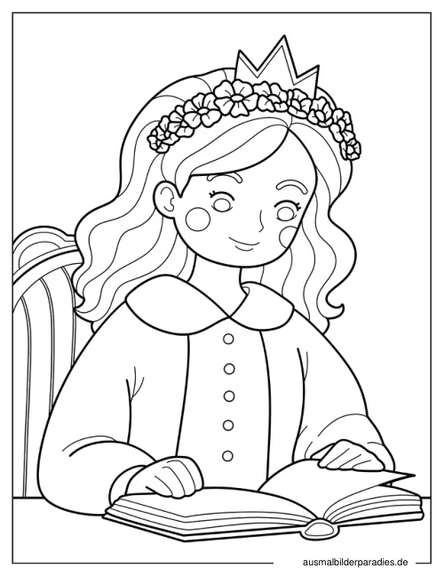 Prinzessin Ausmalbild 15 - kostenlos zum Ausdrucken
