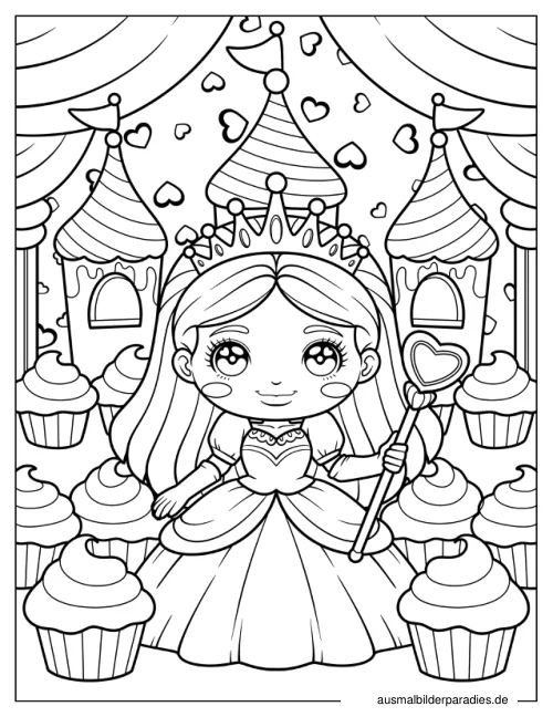 Prinzessin Ausmalbild 19 - kostenlos zum Ausdrucken
