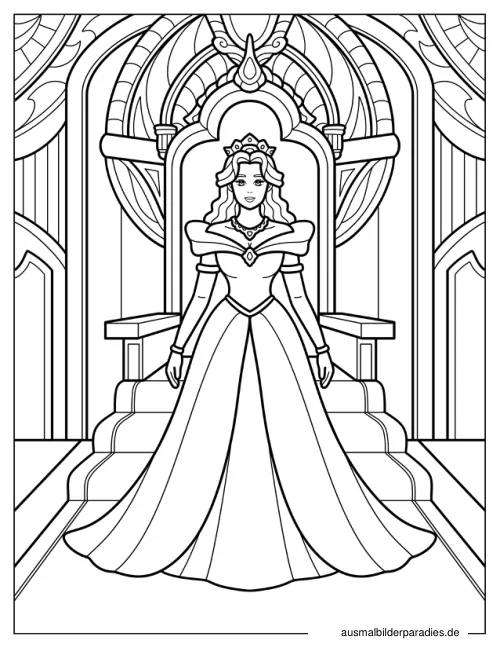 Prinzessin Ausmalbild 21 - kostenlos zum Ausdrucken