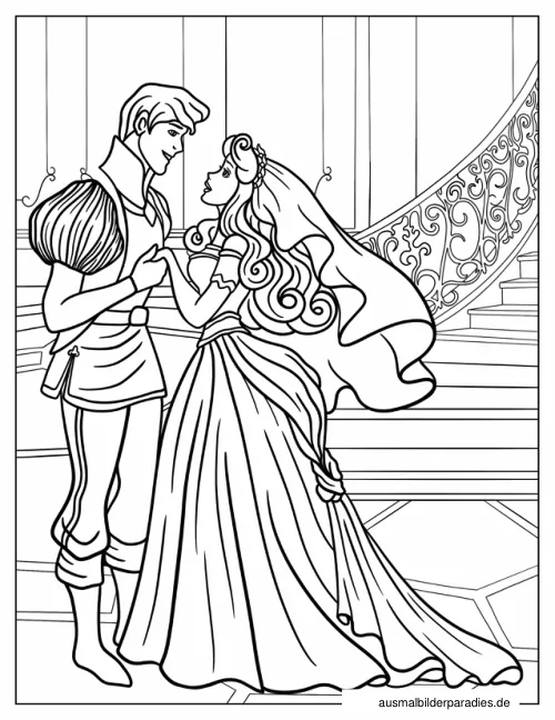 Prinzessin Ausmalbild 22 - kostenlos zum Ausdrucken