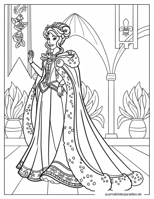 Prinzessin Ausmalbild 24 - kostenlos zum Ausdrucken