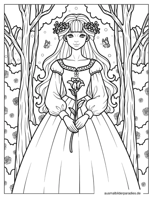 Prinzessin Ausmalbild 26 - kostenlos zum Ausdrucken