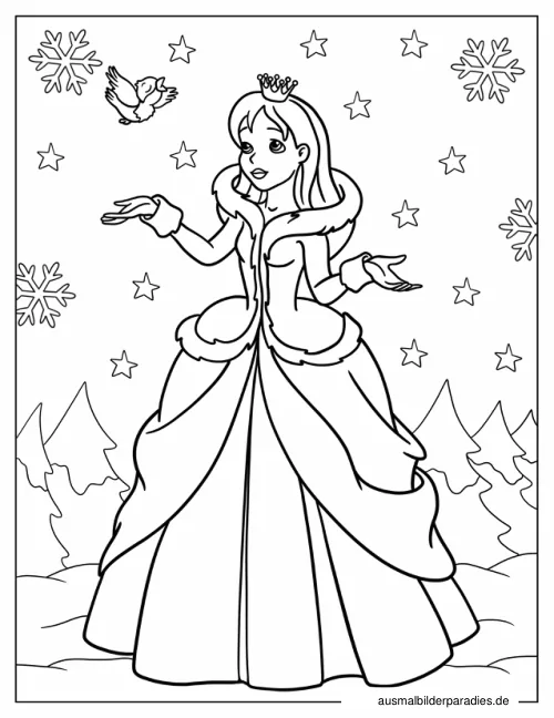 Prinzessin Ausmalbild 28 - kostenlos zum Ausdrucken