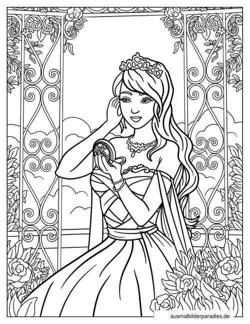 Prinzessin Ausmalbild 30 - kostenlos zum Ausdrucken