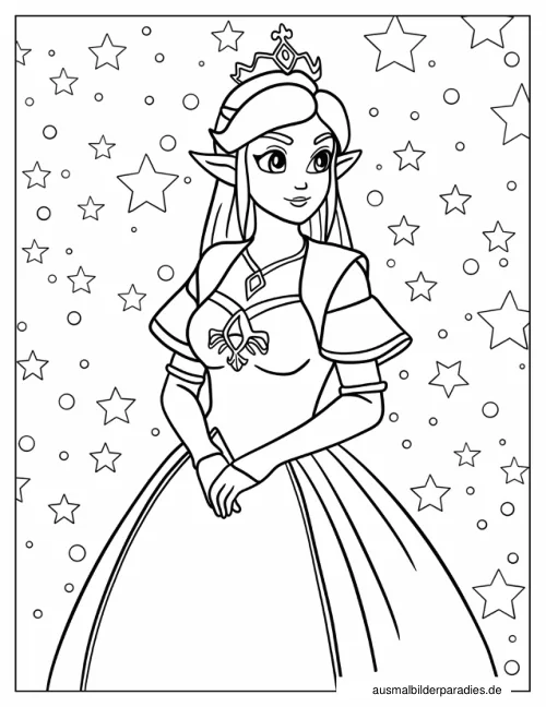 Prinzessin Ausmalbild 32 - kostenlos zum Ausdrucken