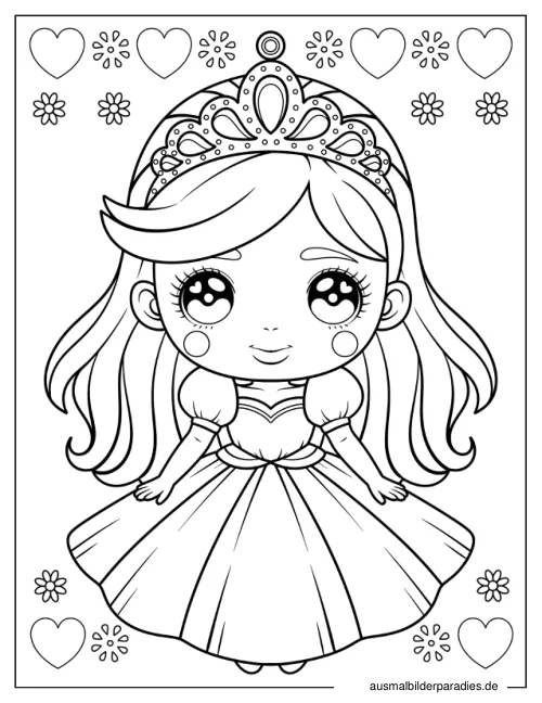 Prinzessin Ausmalbild 33 - kostenlos zum Ausdrucken