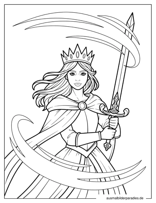 Prinzessin Ausmalbild 5 - kostenlos zum Ausdrucken