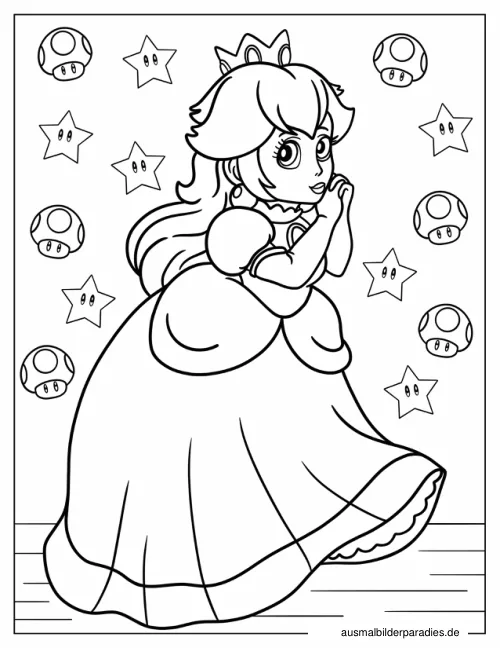 Prinzessin Ausmalbild 7 - kostenlos zum Ausdrucken