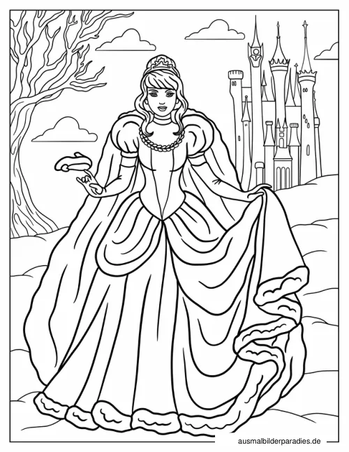 Prinzessin Ausmalbild 9 - kostenlos zum Ausdrucken