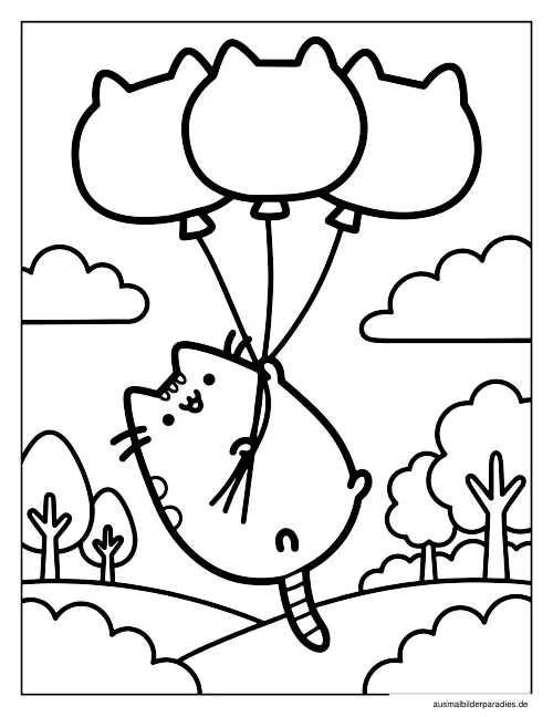 Pusheen Ausmalbild 10 - kostenlos zum Ausdrucken
