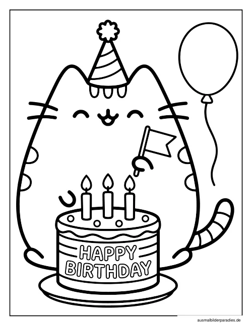 Pusheen Ausmalbild 12 - kostenlos zum Ausdrucken