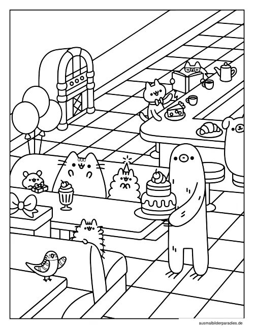 Pusheen Ausmalbild 13 - kostenlos zum Ausdrucken