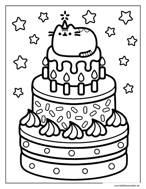 Pusheen Ausmalbild 15 - kostenlos zum Ausdrucken