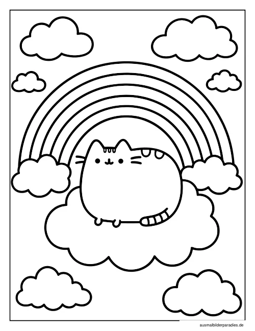 Pusheen Ausmalbild 17 - kostenlos zum Ausdrucken