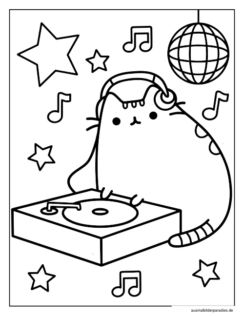 Pusheen Ausmalbild 19 - kostenlos zum Ausdrucken