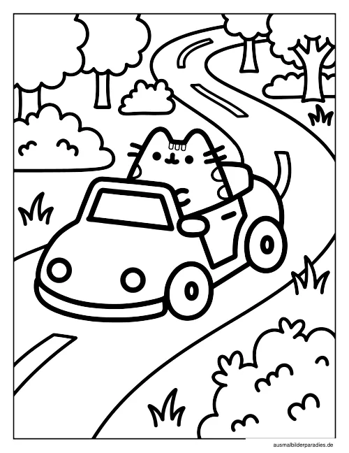 Pusheen Ausmalbild 21 - kostenlos zum Ausdrucken