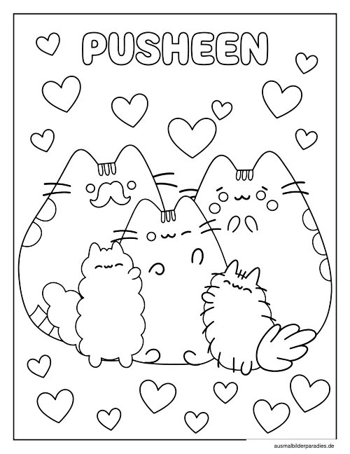 Pusheen Ausmalbild 24 - kostenlos zum Ausdrucken